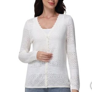 Frye Women's Pointelle Cardigan size XL